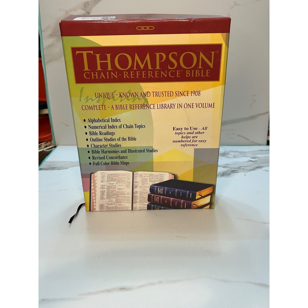 Thompson Chain-Reference Bible NKJV Black Bonded Leather Red Letter Box 2014
